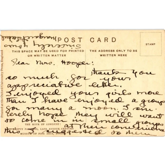 The Hour of Cowdust Rajput Painting Museum of Fine Arts Boston Postcard - Picture 2 of 2